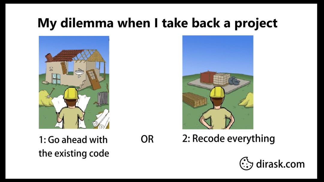 My dilemma when I take back a project