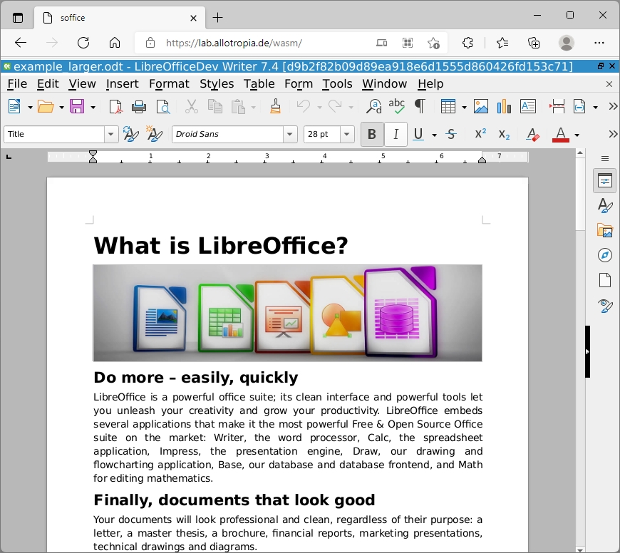 ❤ ? Libre Office - online in web browser (with WASM) - Dirask