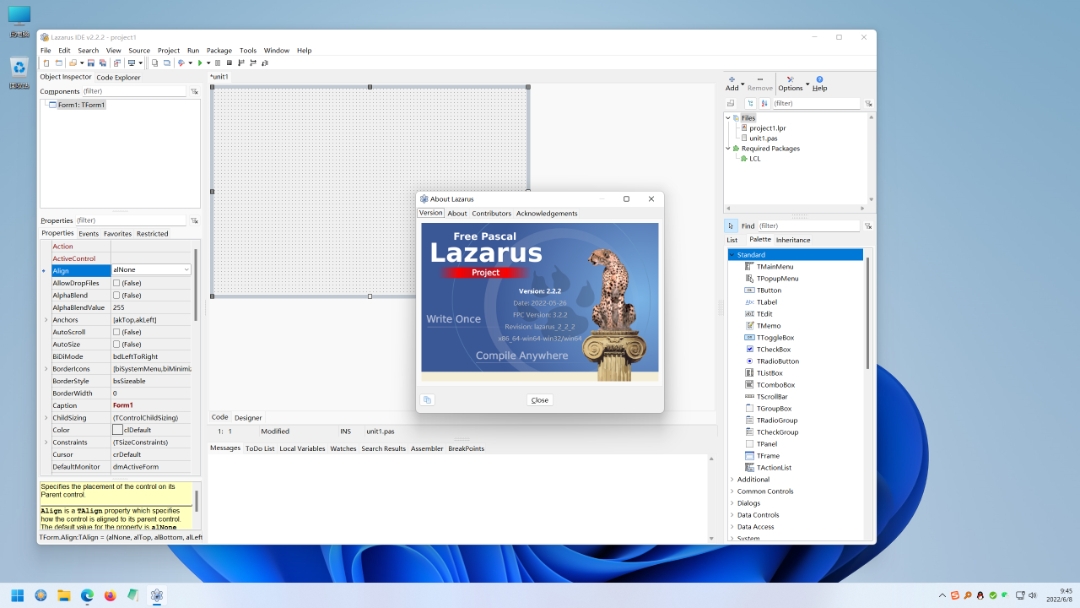 Lazarus - free Delphi IDE (Pascal extension)