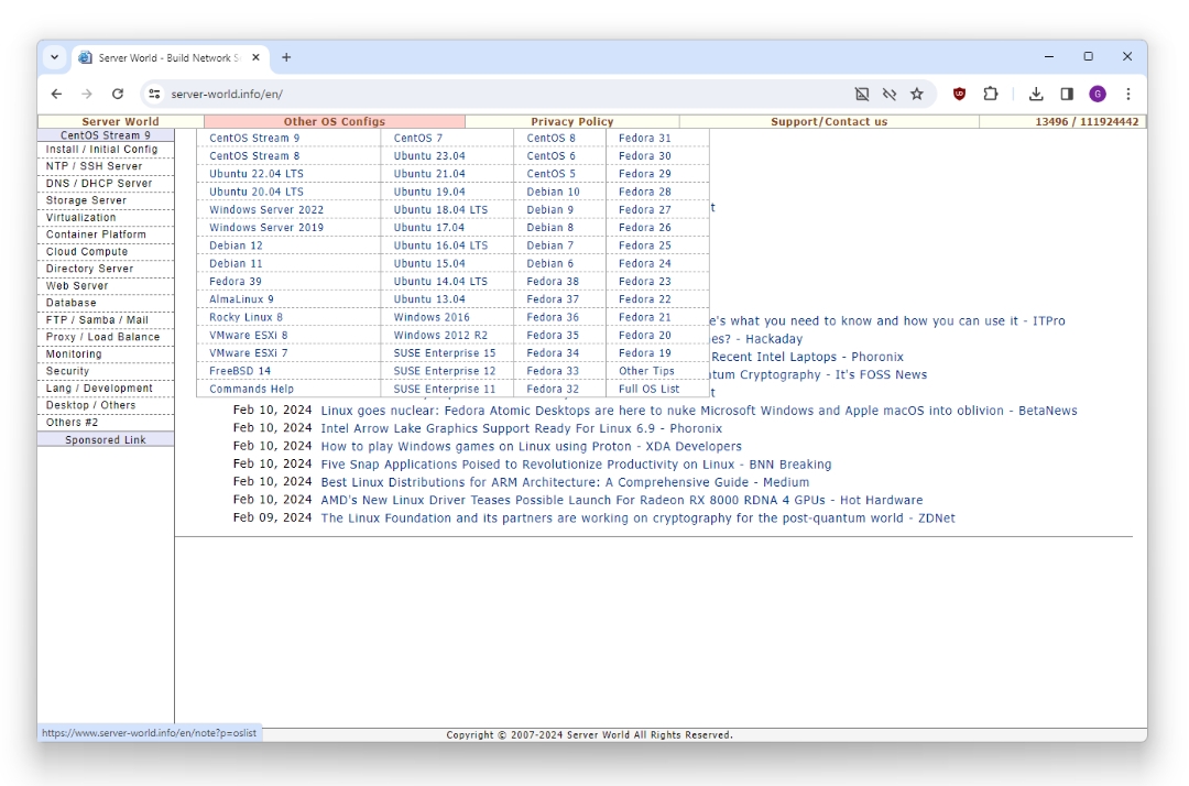 Server World - Build Network Server - example collection of server configurations